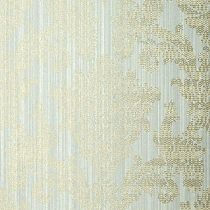 Valette Strie Damask Robin'S Egg 5003662 by Schumacher Wallpaper Palazzo 10.25" - Fabric Carolina -