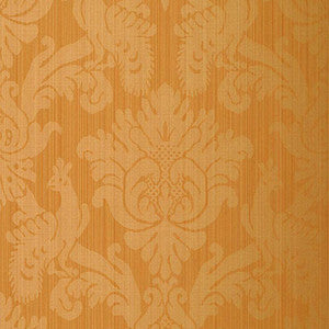 Valette Strie Damask Terracotta 5003663 by Schumacher Wallpaper