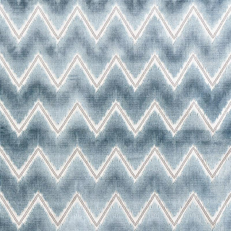 Chevron Velvet Mineral 72842 by Schumacher Designer Fabric Cut & Patterned Velvets 3.38" - Swanky Fabrics -
