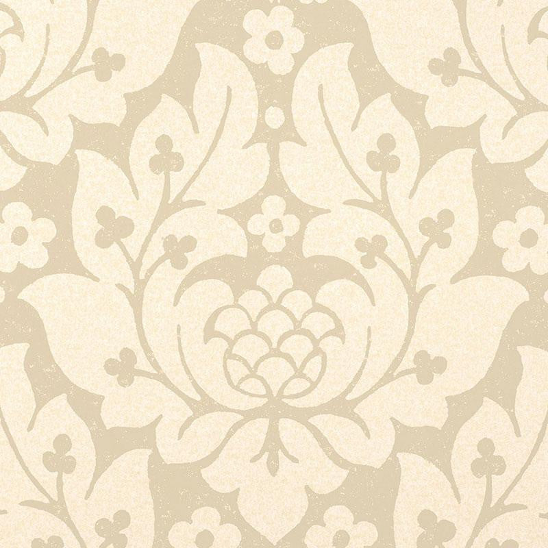 Fiore Damask Linen 5003670 by Schumacher Wallpaper Palazzo 13.5" - Fabric Carolina -