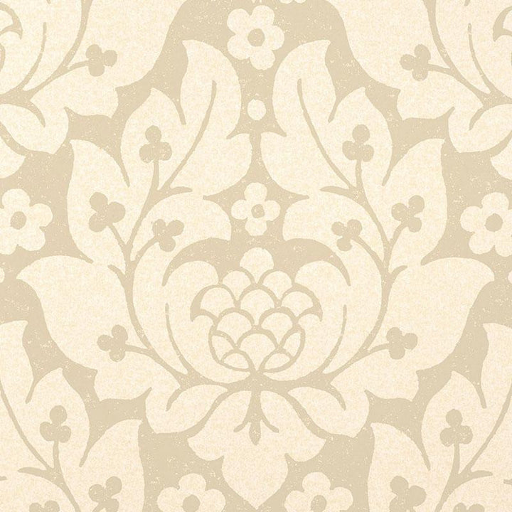 Fiore Damask Linen 5003670 by Schumacher Wallpaper Palazzo 13.5" - Fabric Carolina -