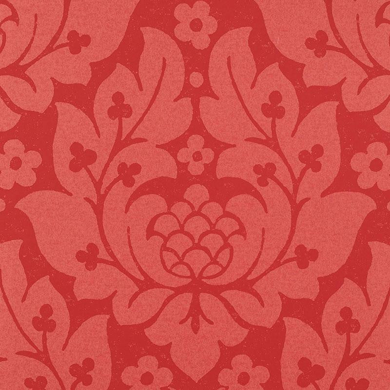 Fiore Damask Berry 5003672 by Schumacher Designer Wallpaper Palazzo 13.5" - Swanky Fabrics -