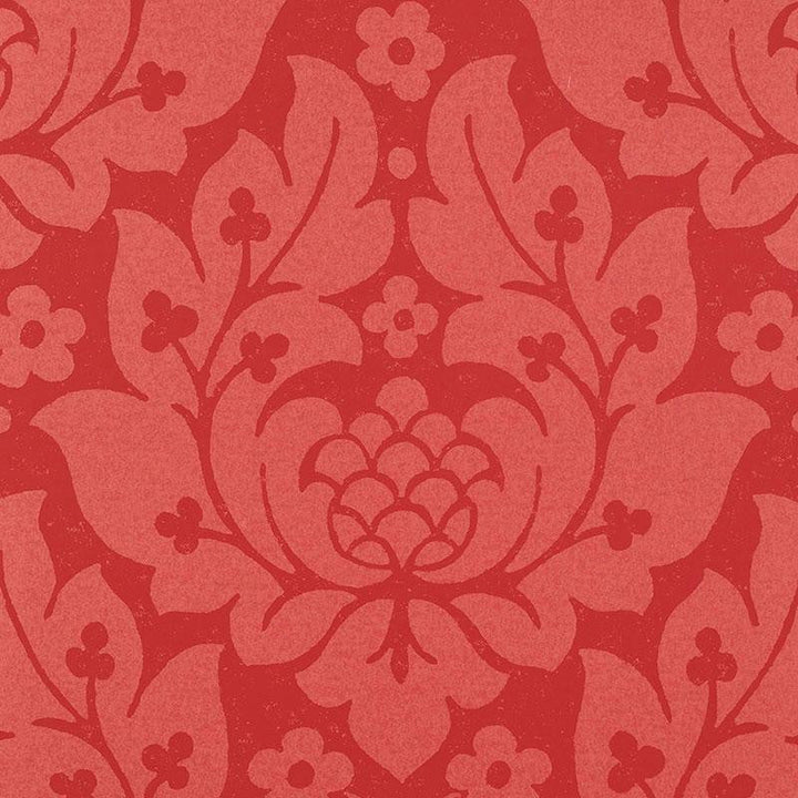 Fiore Damask Berry 5003672 by Schumacher Designer Wallpaper Palazzo 13.5" - Swanky Fabrics -