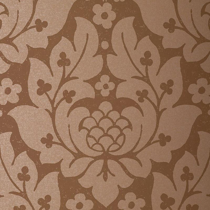 Fiore Damask Mocha 5003673 by Schumacher Wallpaper Palazzo 13.5" - Fabric Carolina -