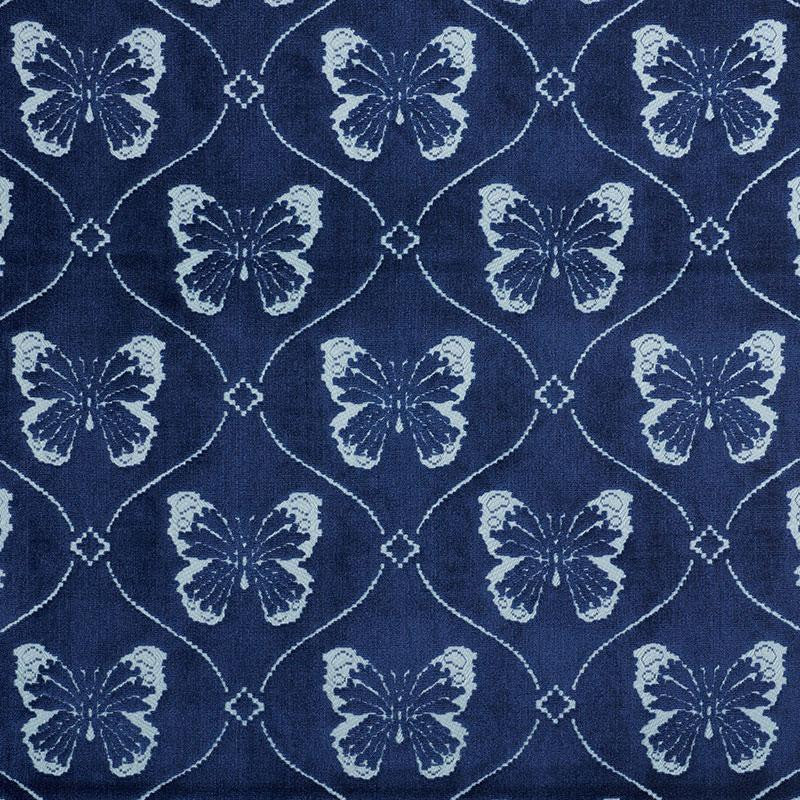 Papillon Velvet Sapphire 72962 by Schumacher Designer Fabric Cut & Patterned Velvets 9.0" - Swanky Fabrics -