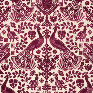 Pavone Velvet Garnet 72972 by Schumacher Fabric