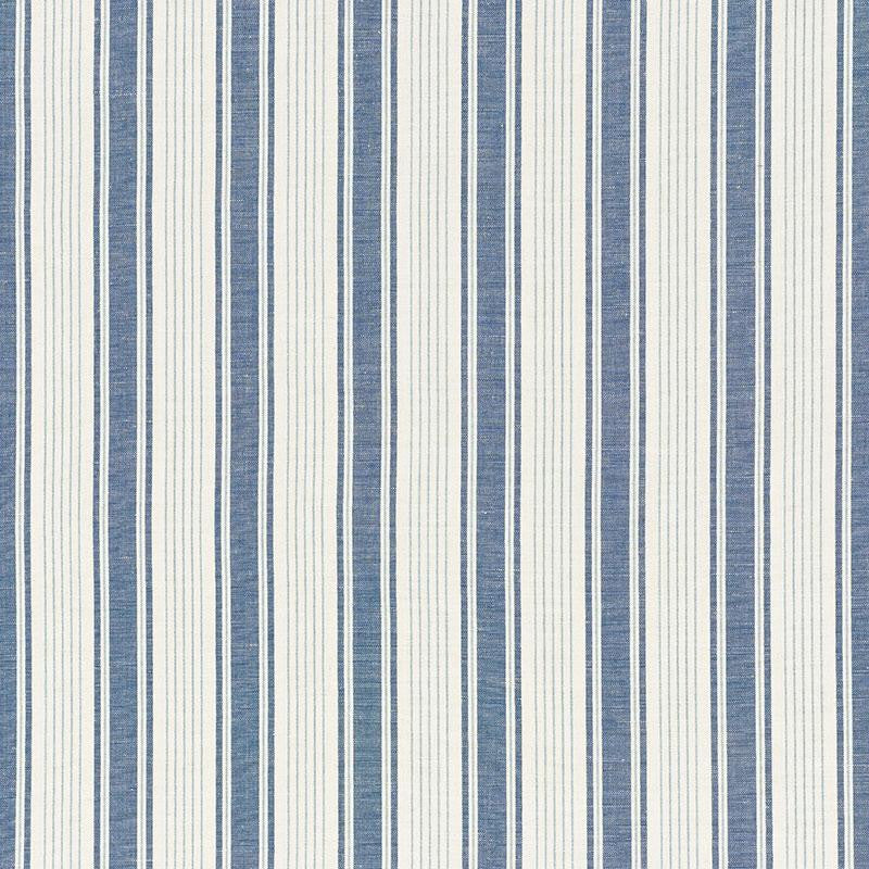 Ojai Stripe Prussian Blue 73000 by Schumacher Fabric Mark D. Sikes 2.75" - Fabric Carolina -
