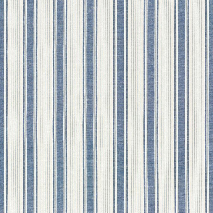 Ojai Stripe Prussian Blue 73000 by Schumacher Fabric Mark D. Sikes 2.75" - Fabric Carolina -