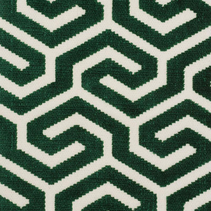 Ming Fret Velvet Emerald 73103 by Schumacher Fabric Cut & Patterned Velvets 3.75" - Fabric Carolina -