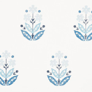 Floweret Paperweave Porcelain 5008922 by Schumacher Wallpaper