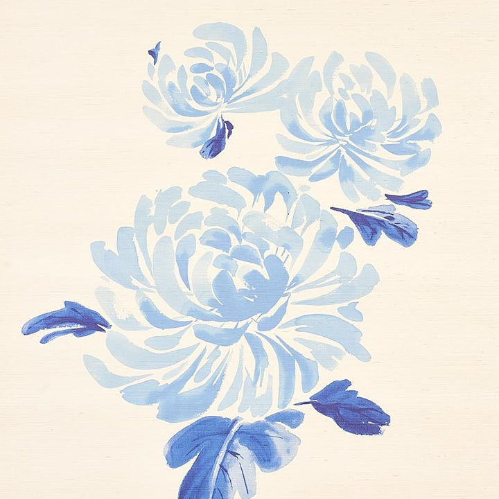 Hana Sisal Blue 5009042 by Schumacher Wallpaper Textural Appeal 33.25" - Fabric Carolina -