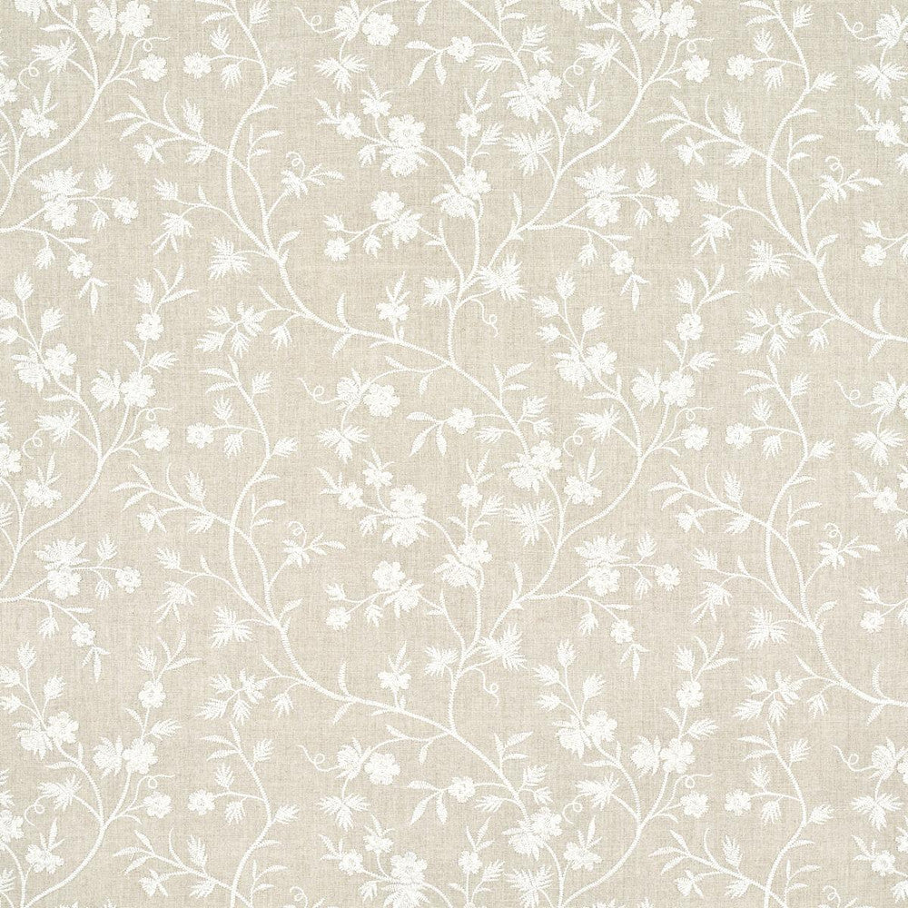 Wildflower Embroidery Linen 67190 by Schumacher Fabric Au Naturel 16.75" - Fabric Carolina -