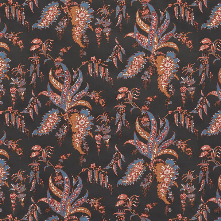 Apolline Botanical Rouge & Noir 5015502 by Schumacher Designer Wallpaper Le Max 27.0" - Swanky Fabrics -