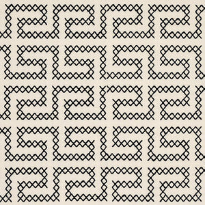 A Maze Embroidery Black On Ivory 70230 by Schumacher Fabric