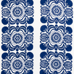 Castanet Embroidery Cobalt 70260 by Schumacher Fabric
