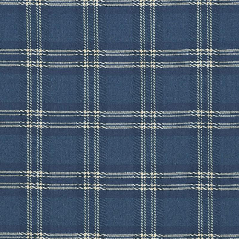 Check Rustique Atlantic Blue 50204 by Schumacher Fabric A Country Life 4.25" - Fabric Carolina -