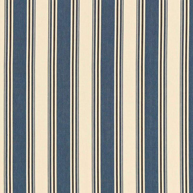 Loren Stripe Marine 50222 by Schumacher Fabric Chroma 6.0" - Fabric Carolina -