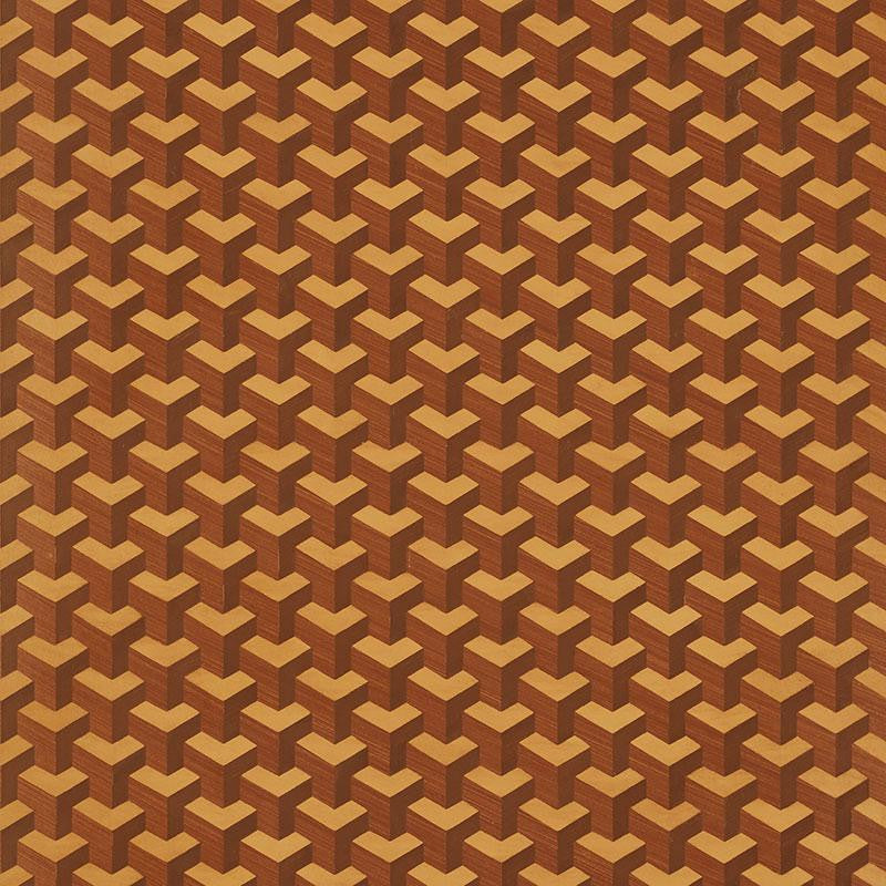 Angolo Hand Painted Marquetry Maple 5008201 by Schumacher Designer Wallpaper Angolo & Legno 2.5" - Swanky Fabrics -