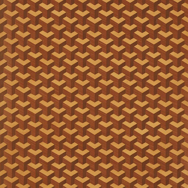 Angolo Hand Painted Marquetry Maple 5008201 by Schumacher Designer Wallpaper Angolo & Legno 2.5" - Swanky Fabrics -
