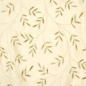 Vigne Embroidery Aqua 52080 by Schumacher Fabric