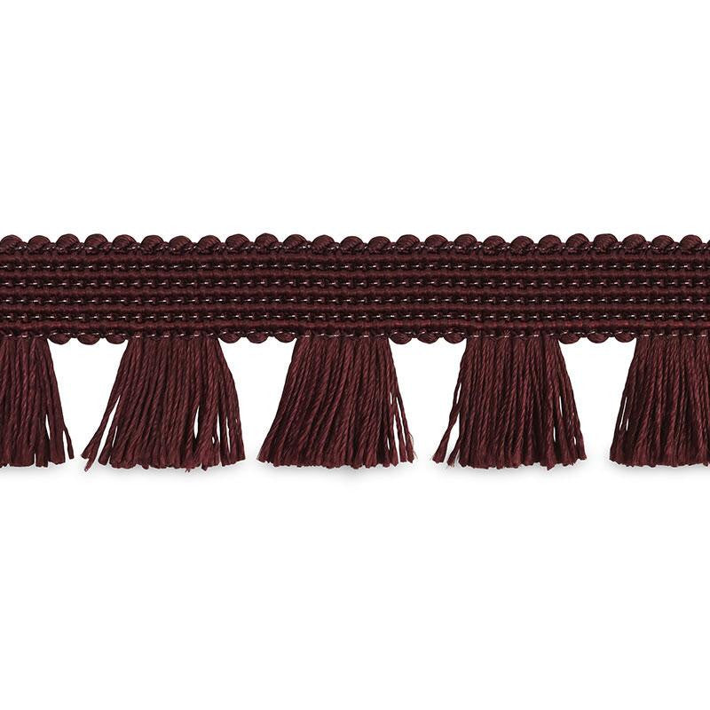 Bell Fringe Wine 70723 by Schumacher Designer Trim Couture Trims 1.0" - Swanky Fabrics -
