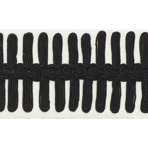 Castille Tape Black On Ivory 70742 by Schumacher Trim