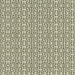 Chinois Fret Noir/ Almond 54950 by Schumacher Fabric