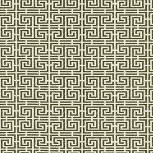 Chinois Fret Noir/ Almond 54950 by Schumacher Fabric