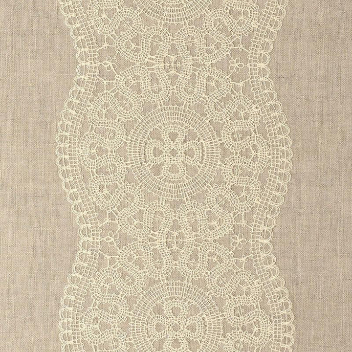 Alecon Embroidered Sheer Natural 55421 by Schumacher Fabric Essentials: Sheers & Casements Ii 18.0" - Fabric Carolina -