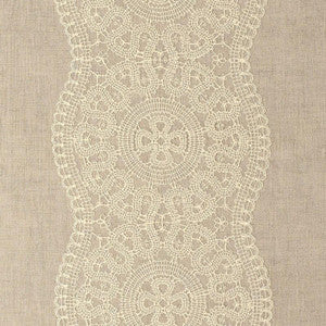 Alecon Embroidered Sheer Natural 55421 by Schumacher Fabric