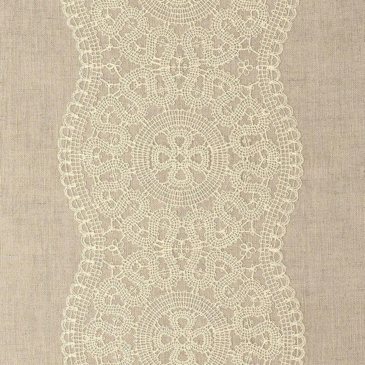 Alecon Embroidered Sheer Natural 55421 by Schumacher Designer Fabric Essentials: Sheers & Casements Ii 18.0" - Swanky Fabrics -