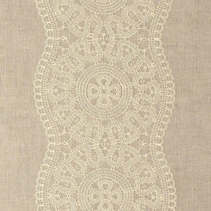 Alecon Embroidered Sheer Natural 55421 by Schumacher Fabric