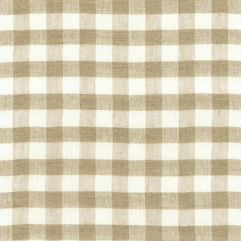 Sidney Check Linen Sheer Natural 55540 by Schumacher Fabric Essentials: Sheers & Casements 1.5" - Fabric Carolina -