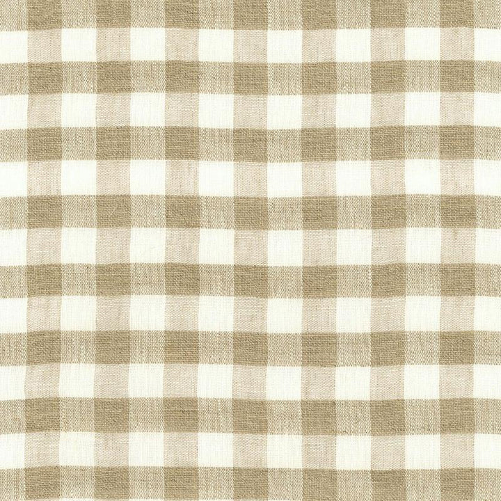 Sidney Check Linen Sheer Natural 55540 by Schumacher Fabric Essentials: Sheers & Casements 1.5" - Fabric Carolina -