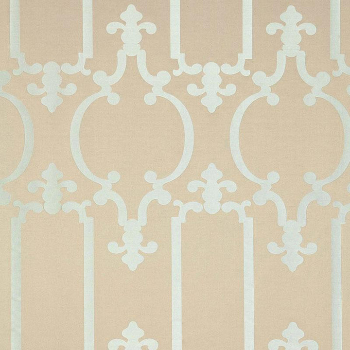 Ornamental Silk Silvered Aqua 55860 by Schumacher Fabric Modern Glamour 13.88" - Fabric Carolina -