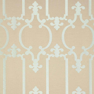 Ornamental Silk Silvered Aqua 55860 by Schumacher Fabric