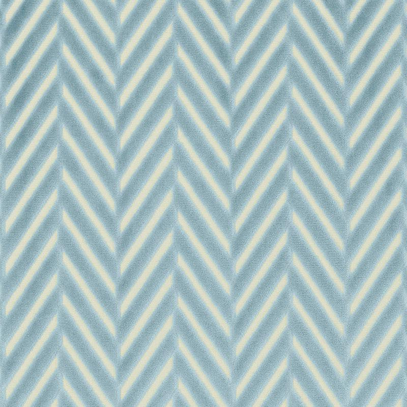 Regent Velvet Herringbone Aqua 62171 by Schumacher Fabric Chroma 3.62" - Fabric Carolina -