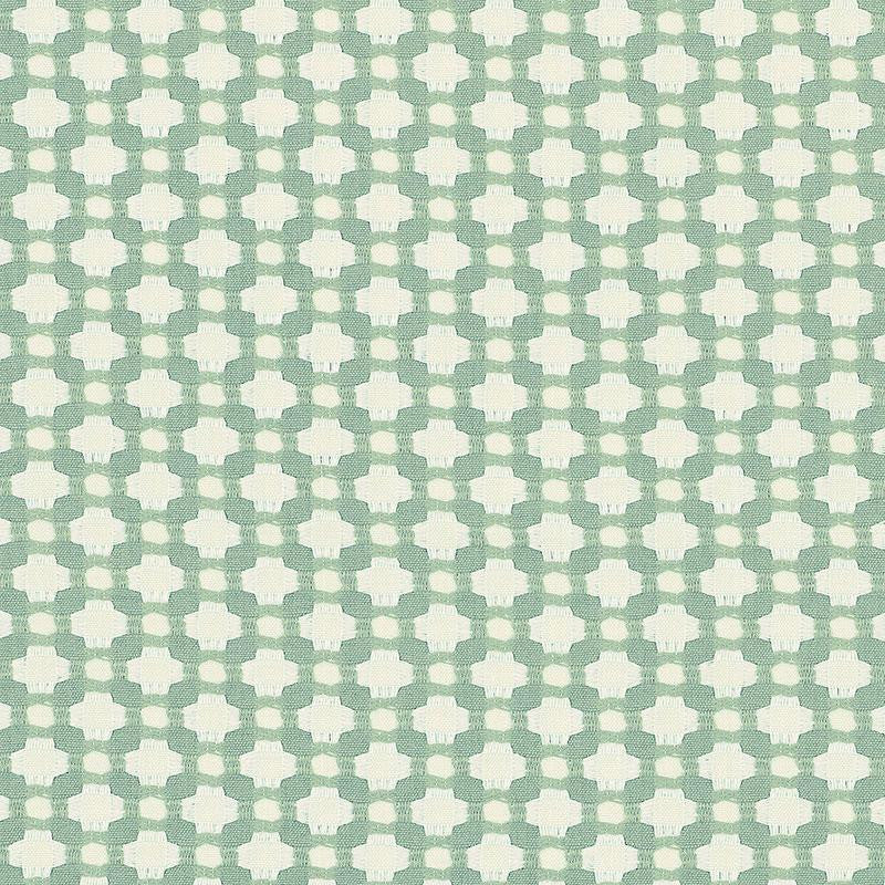 Betwixt Water/Ivory 62615 by Schumacher Designer Fabric Essentials: Small-Scale Upholstery 1.62" - Swanky Fabrics -
