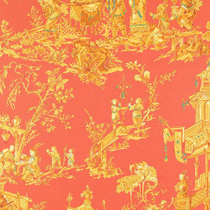 Chinois Coral 168271 by Schumacher Fabric