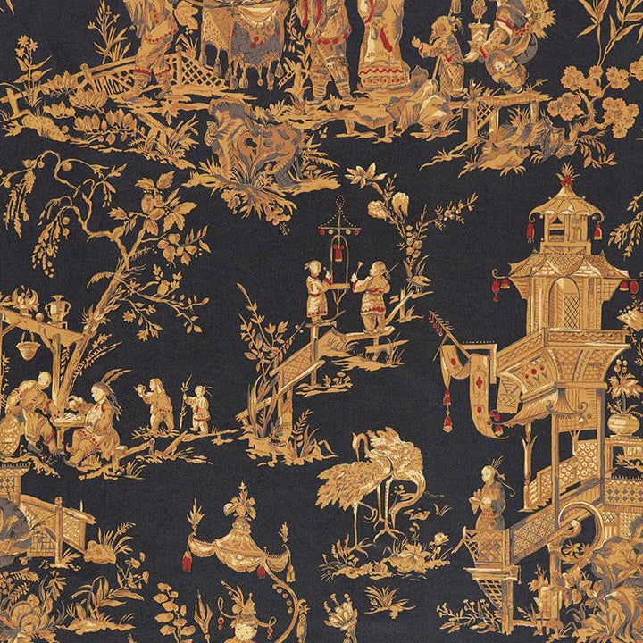 Chinois Charcoal 168274 by Schumacher Designer Fabric Schumacher Classics 27.0" - Swanky Fabrics -