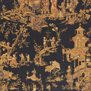 Chinois Charcoal 168274 by Schumacher Fabric