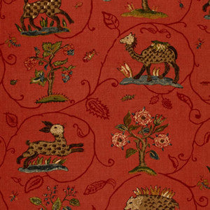 La Menagerie Flame Red 172762 by Schumacher Fabric