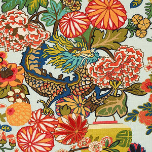 Chiang Mai Dragon Aquamarine 173270 by Schumacher Fabric