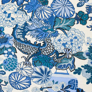 Chiang Mai Dragon China Blue 173272 by Schumacher Fabric