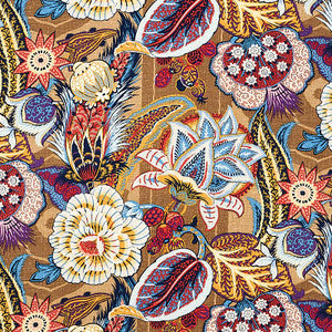 Zanzibar Linen Print Cerulean 173520 by Schumacher Fabric