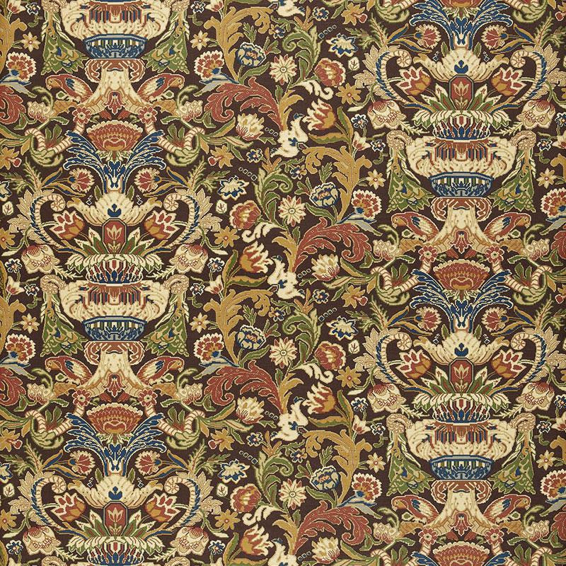 Egerton Tapestry Print Umber 173620 by Schumacher Fabric Classic Prints 28.75" - Fabric Carolina -