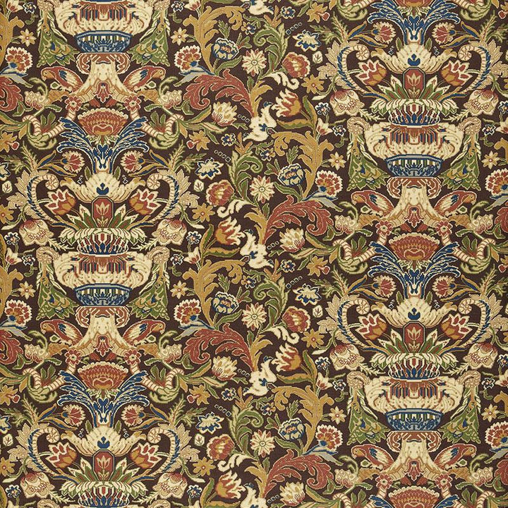 Egerton Tapestry Print Umber 173620 by Schumacher Fabric Classic Prints 28.75" - Fabric Carolina -