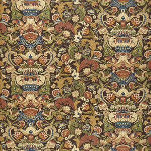 Egerton Tapestry Print Umber 173620 by Schumacher Fabric