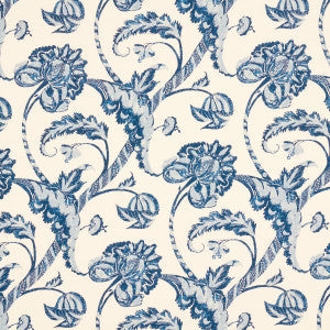 Vallier Vine Indigo 173772 by Schumacher Fabric