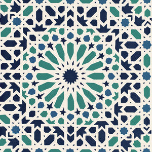 Nasrid Palace Mosaic Aegean 5005960 by Schumacher Wallpaper